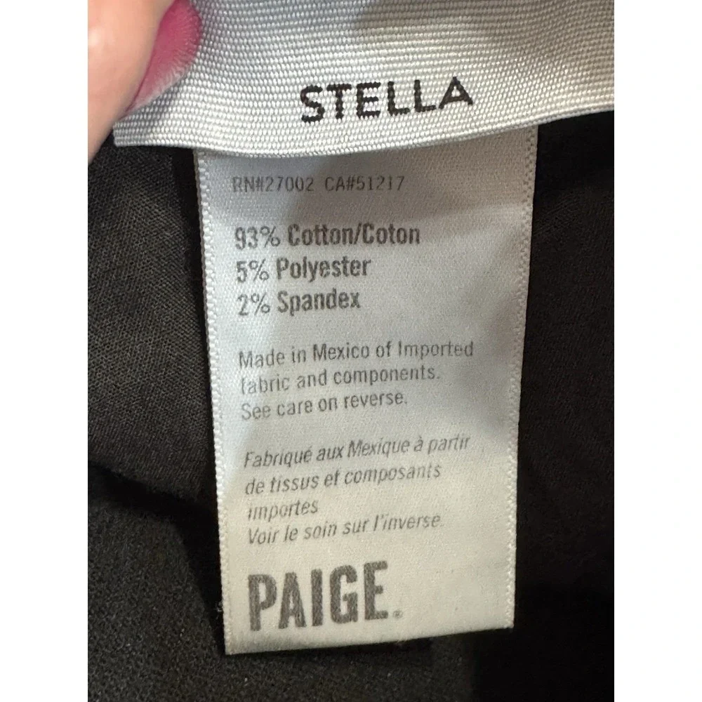 PAIGE‎ Stella High-Rise Straight Jeans Black Overdye Size 24 NWOT Stretch